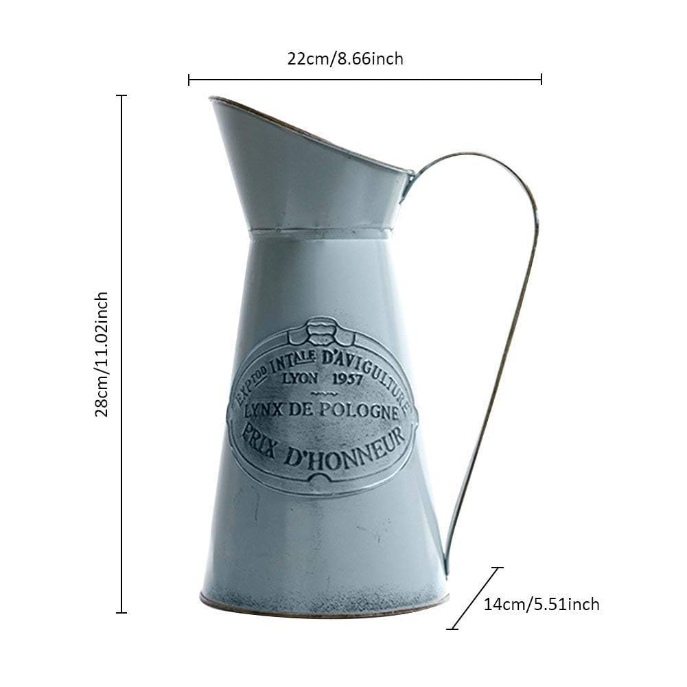 French Country Light Blue Rustic Jug Vase