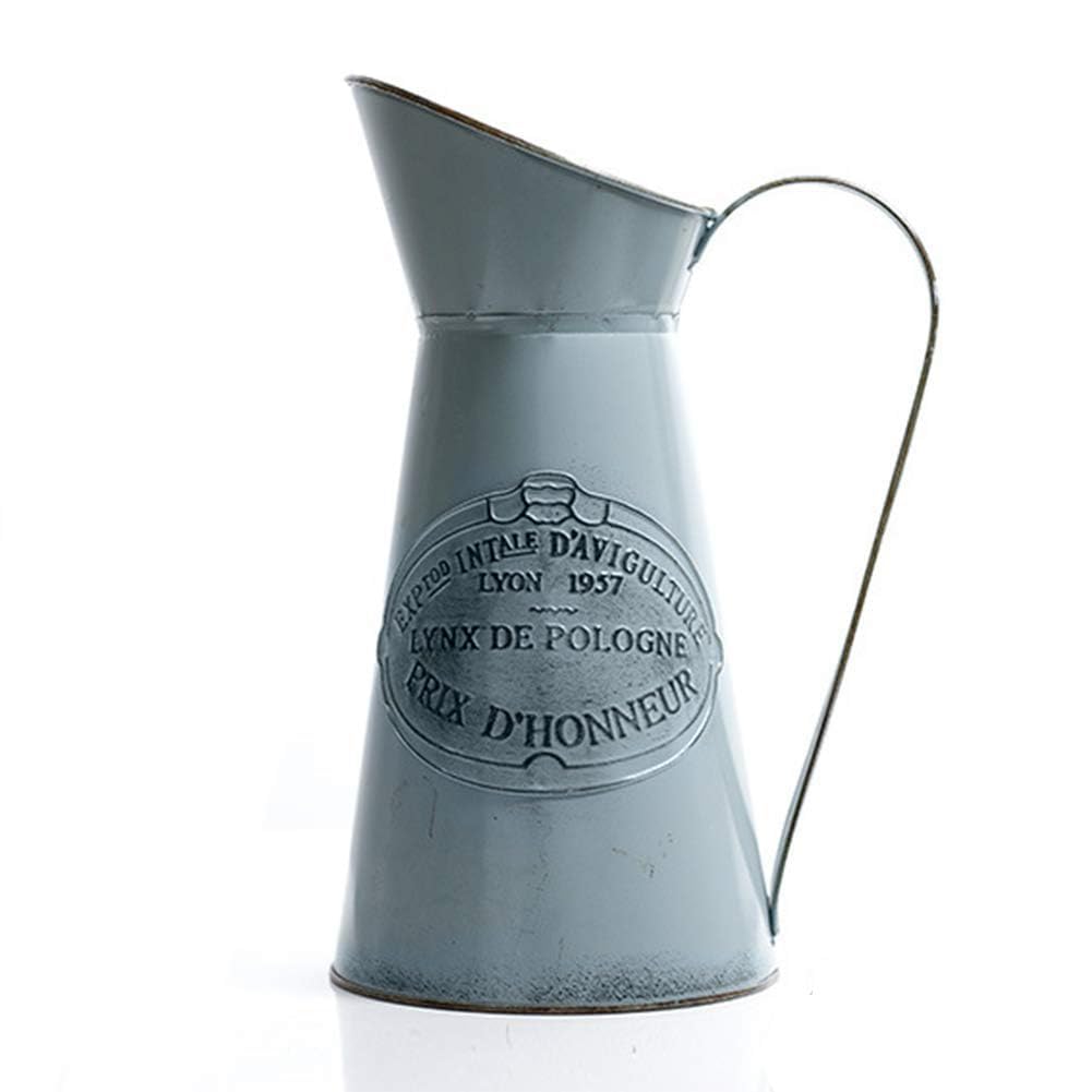 French Country Light Blue Rustic Jug Vase