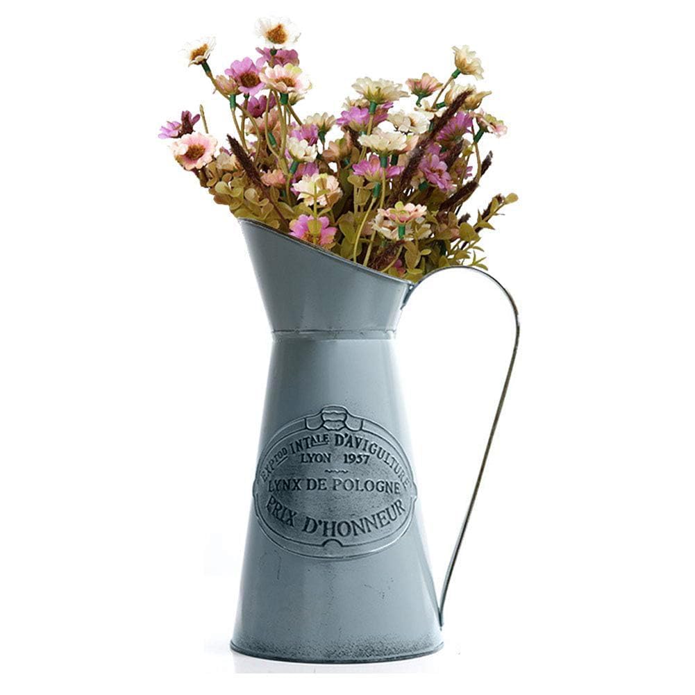 French Country Light Blue Rustic Jug Vase