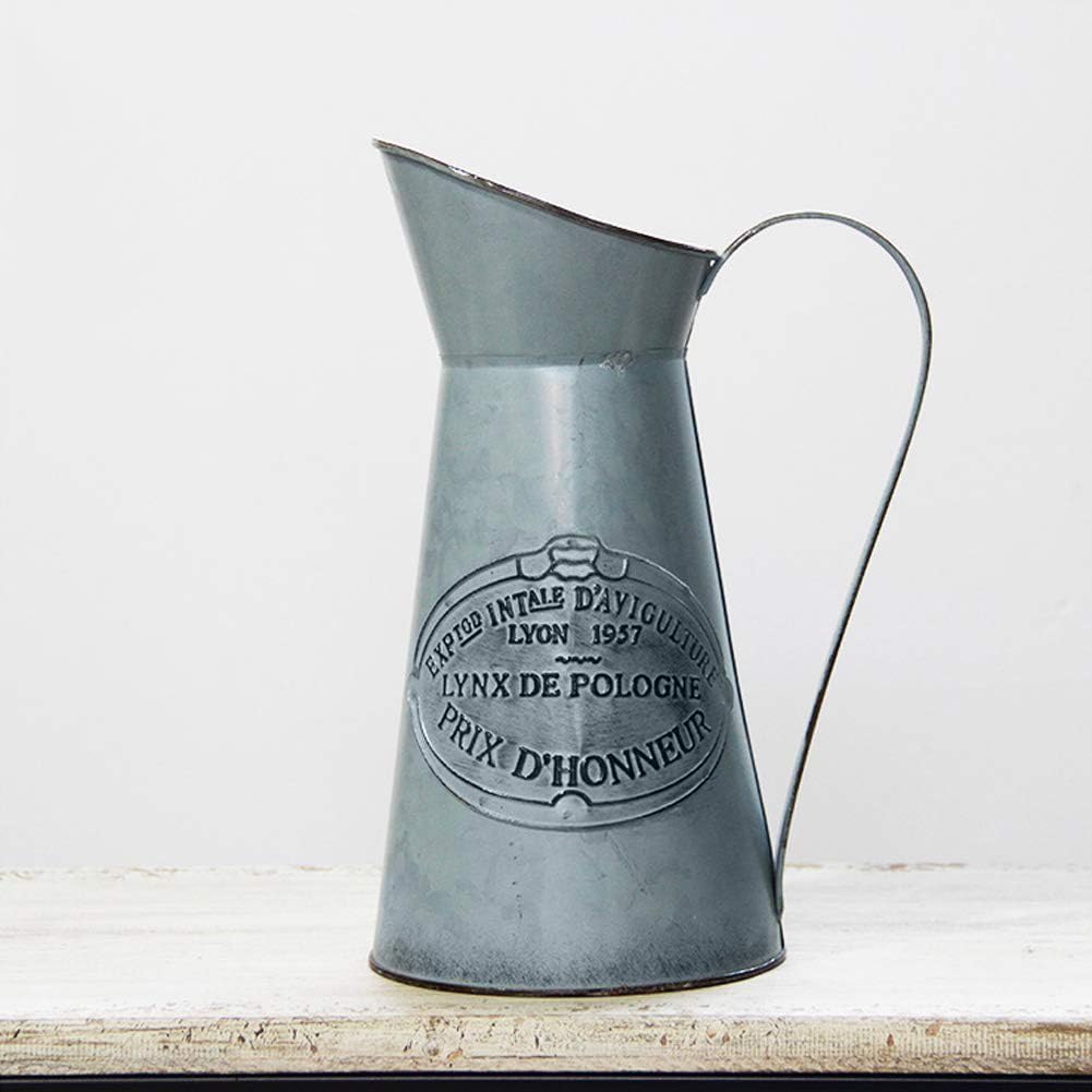 French Country Light Blue Rustic Jug Vase