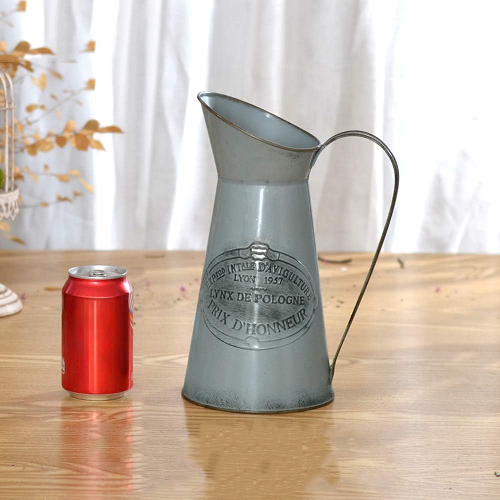 French Country Light Blue Rustic Jug Vase