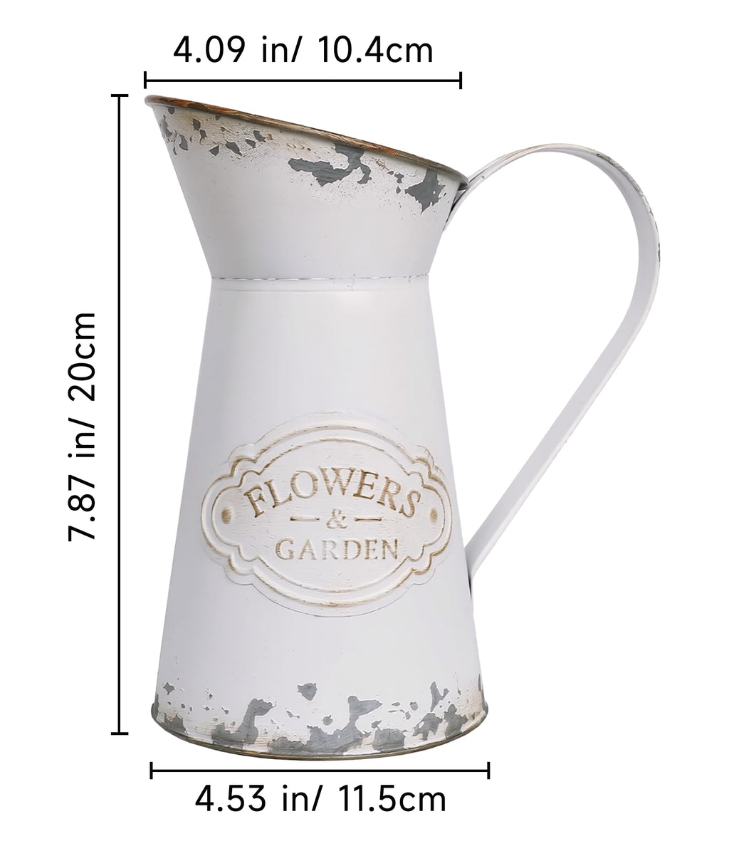 French Country Light Blue Rustic Jug Vase