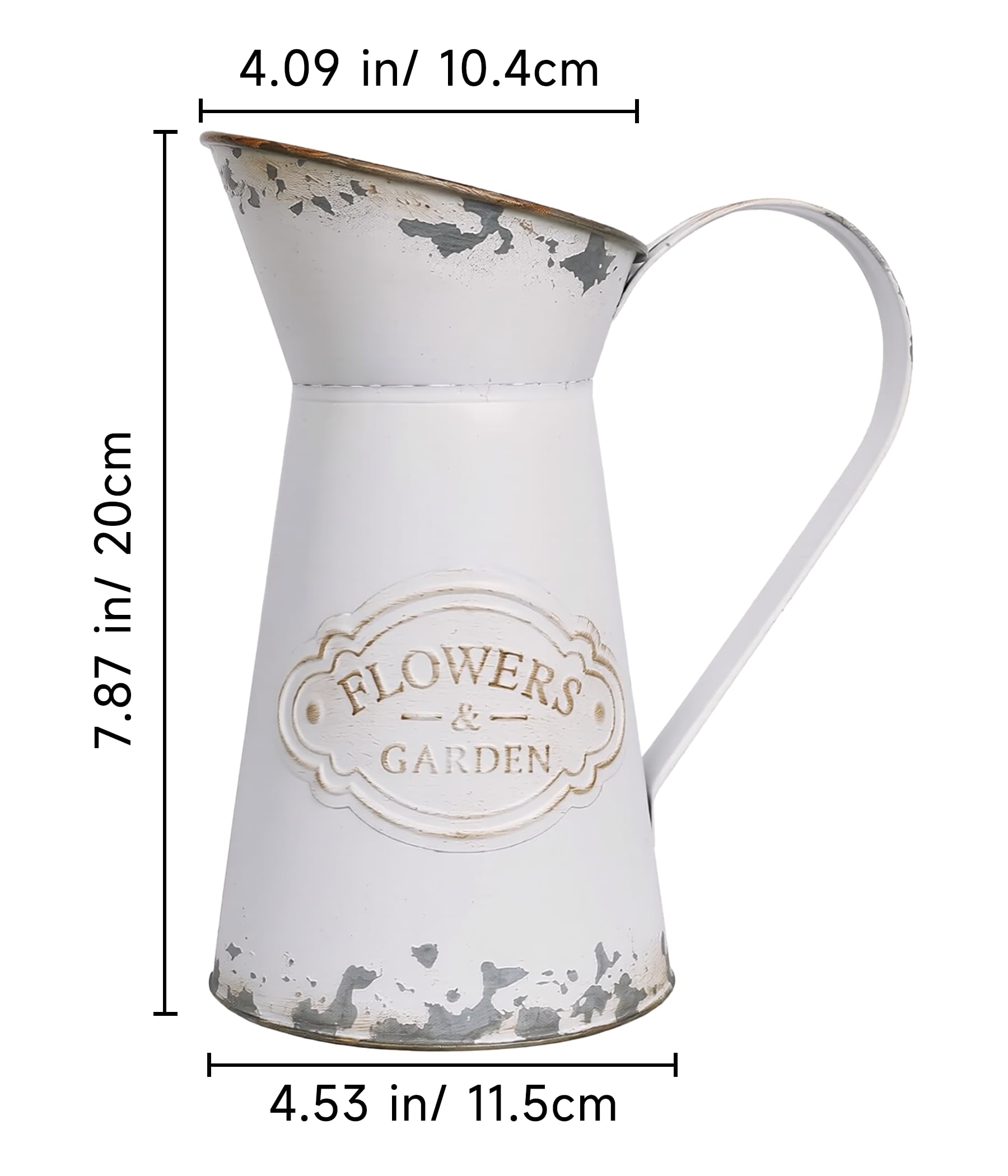 French Country Light Blue Rustic Jug Vase