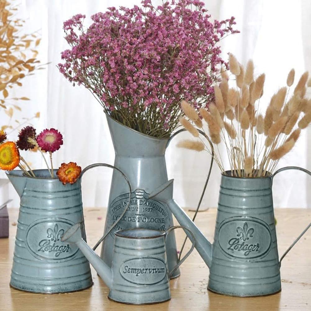 French Country Light Blue Rustic Jug Vase
