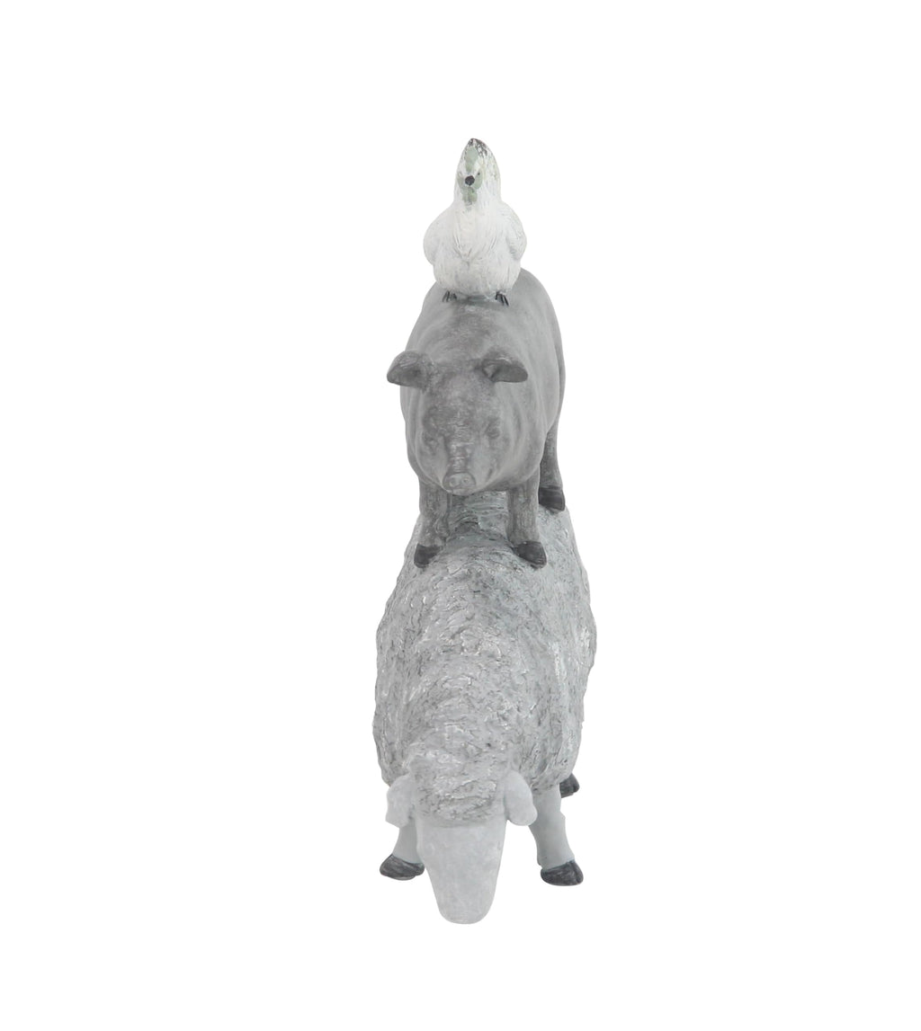 White Farmhouse Rooster Sculpture