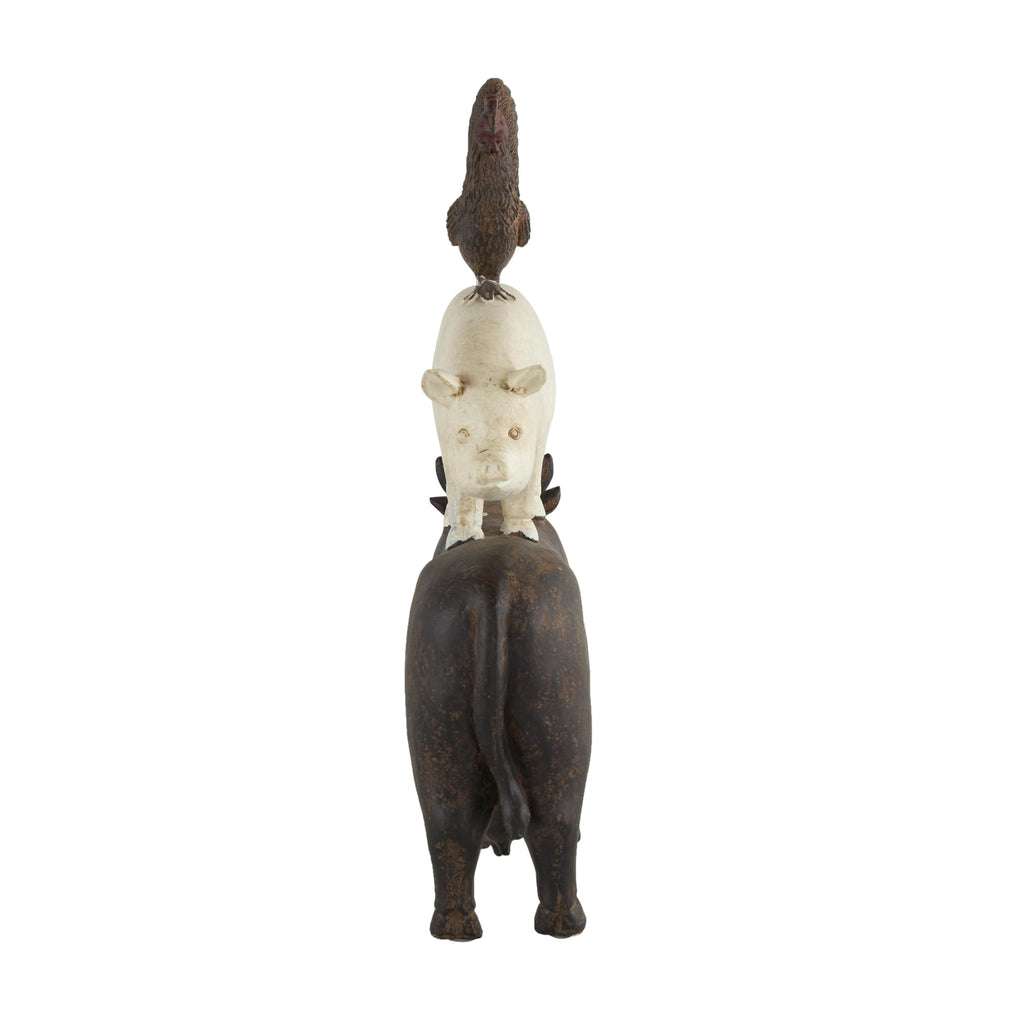 White Farmhouse Rooster Sculpture