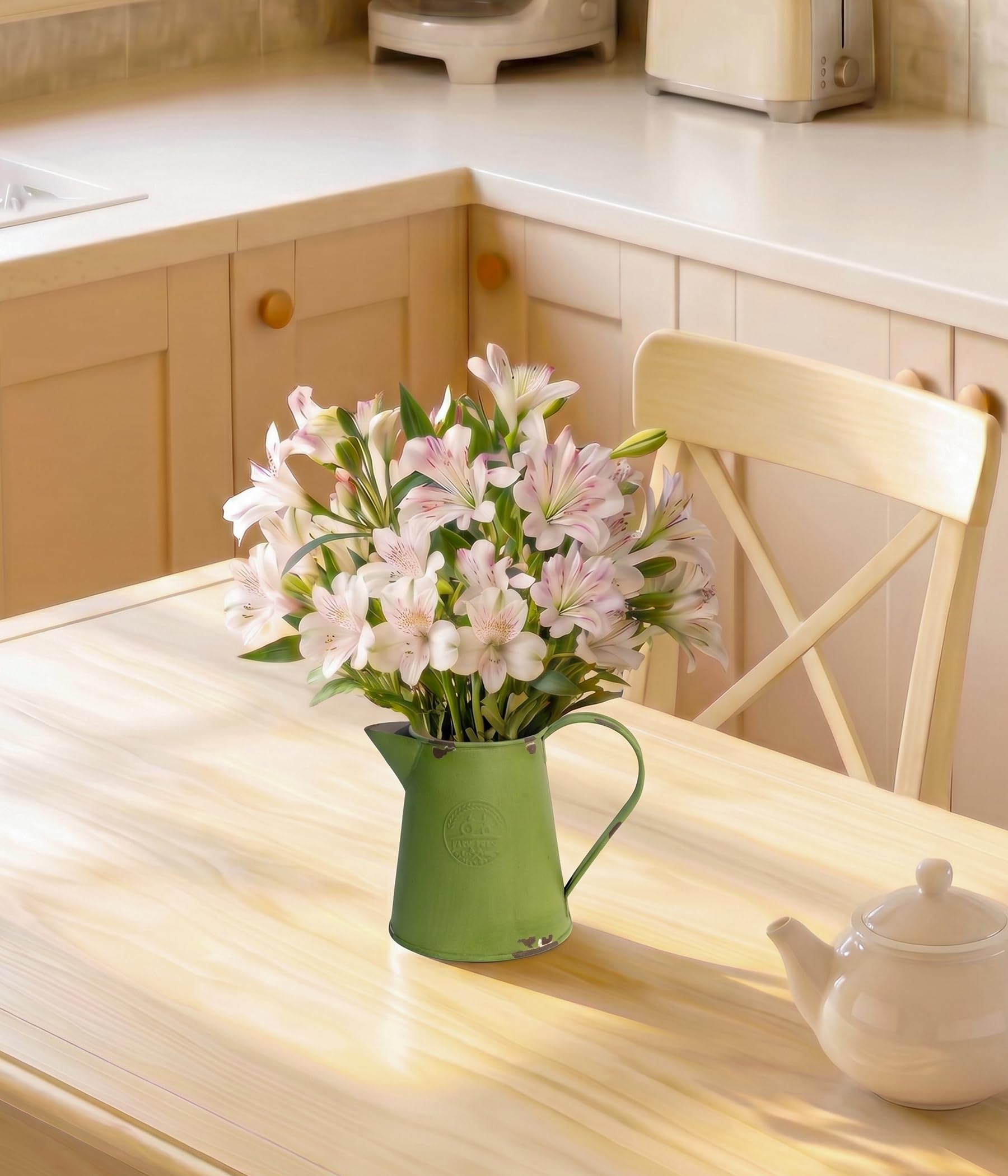 French Country Light Blue Rustic Jug Vase