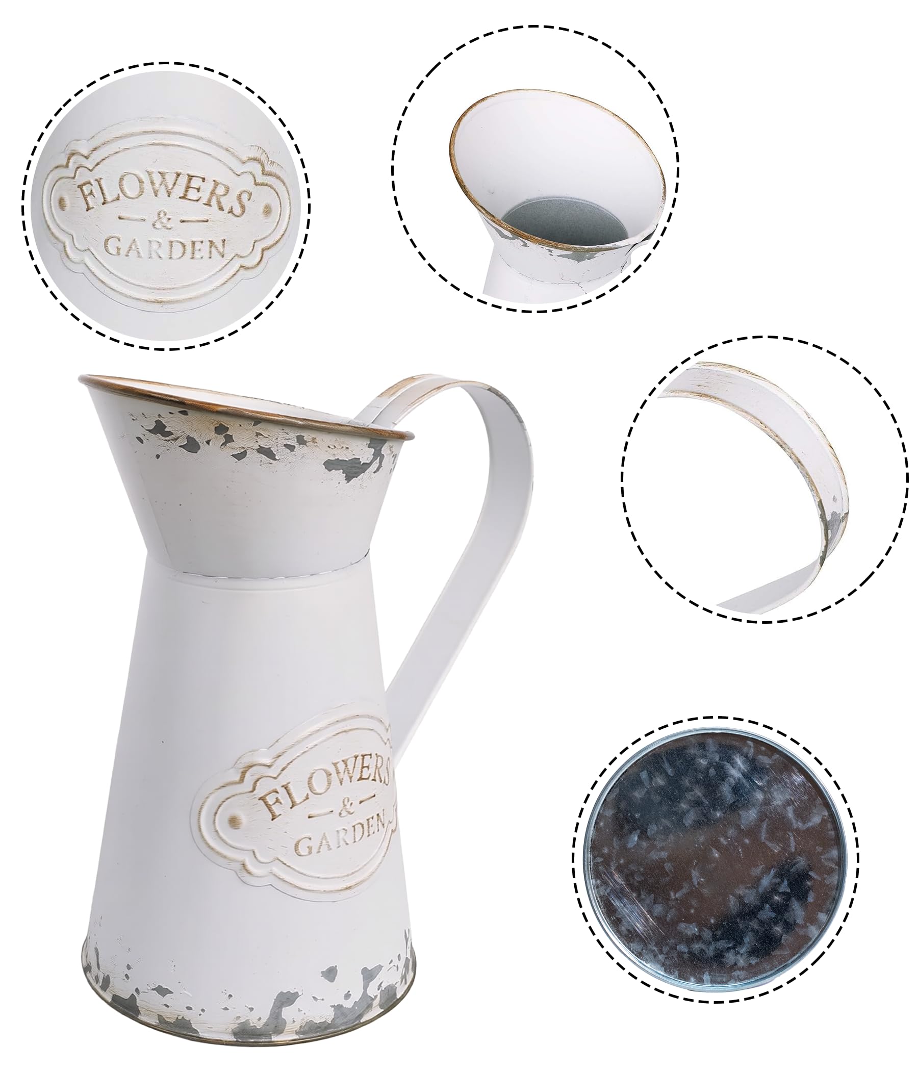 French Country Light Blue Rustic Jug Vase