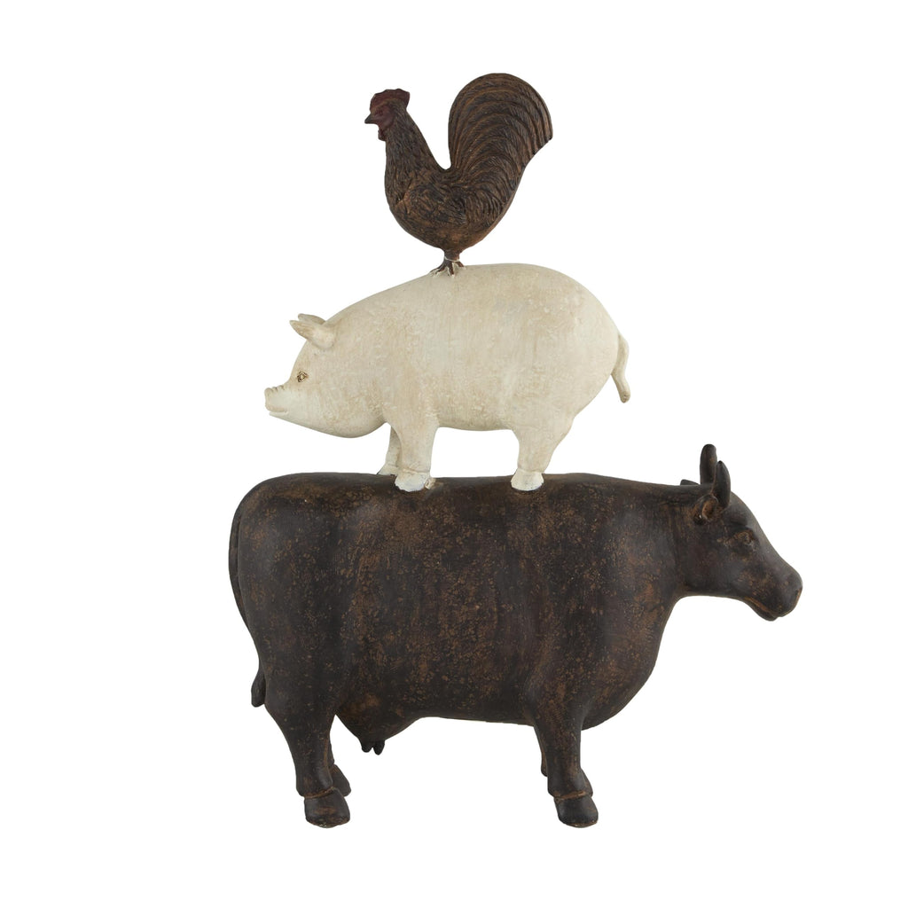 White Farmhouse Rooster Sculpture