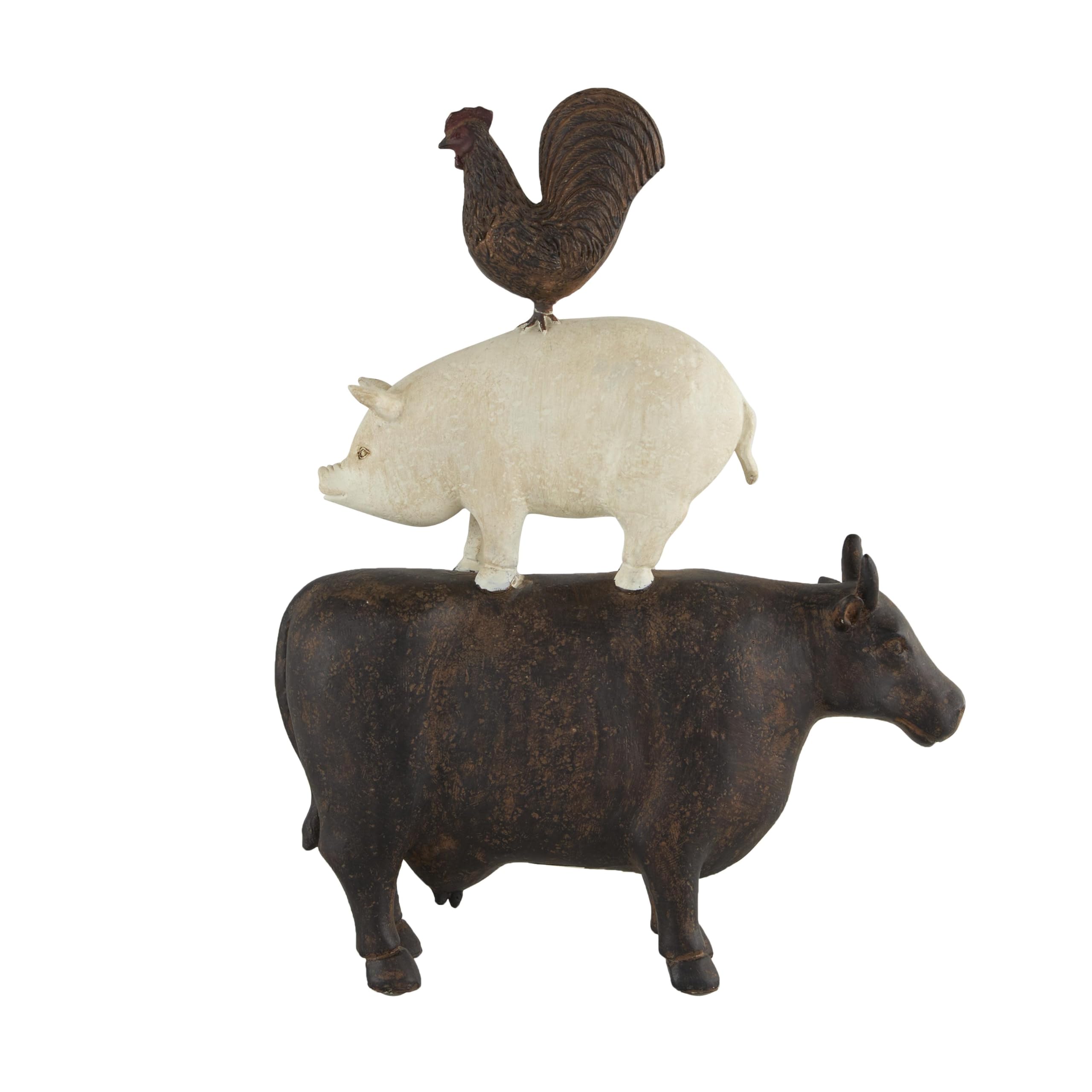 White Farmhouse Rooster Sculpture