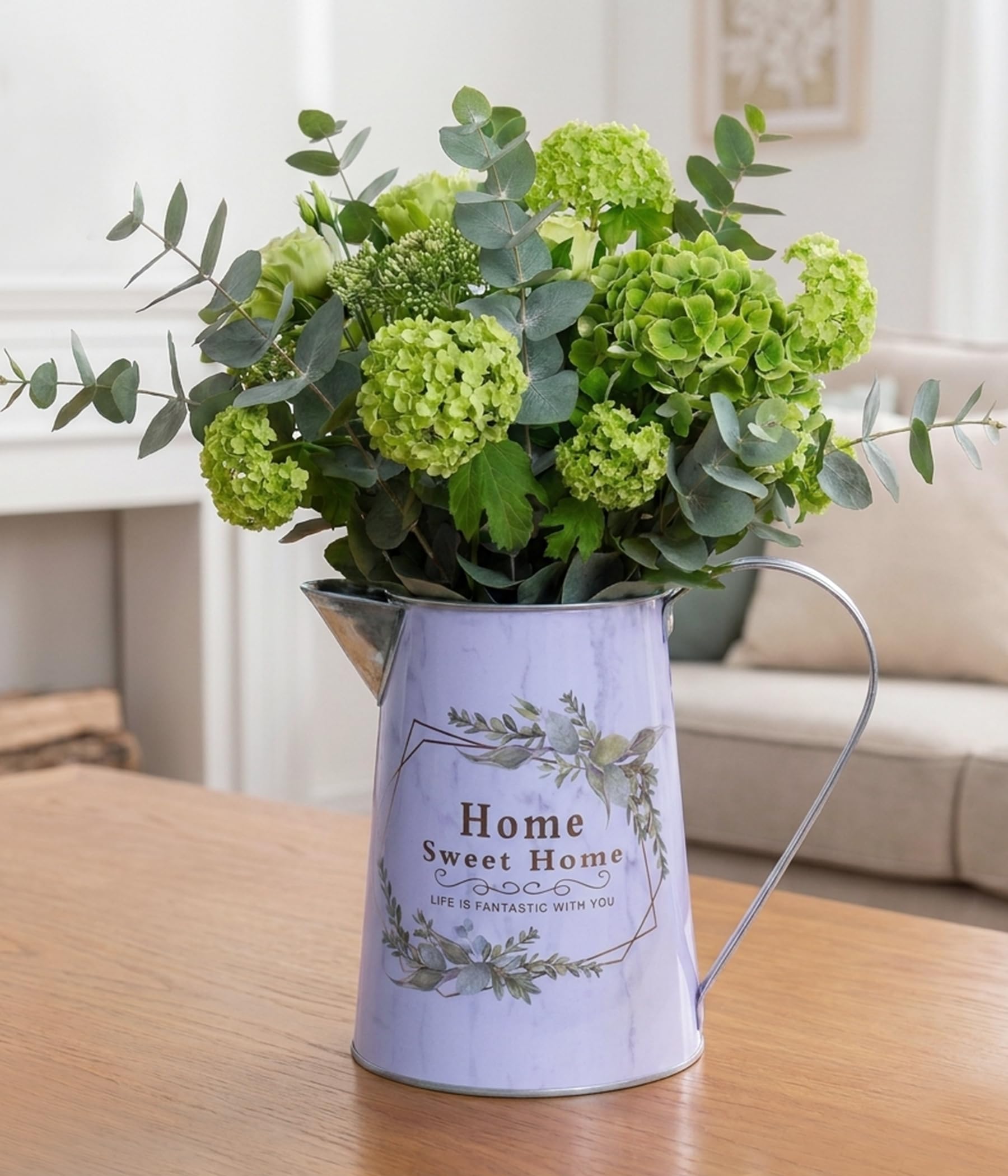French Country Light Blue Rustic Jug Vase