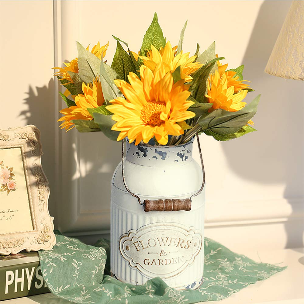French Country Light Blue Rustic Jug Vase