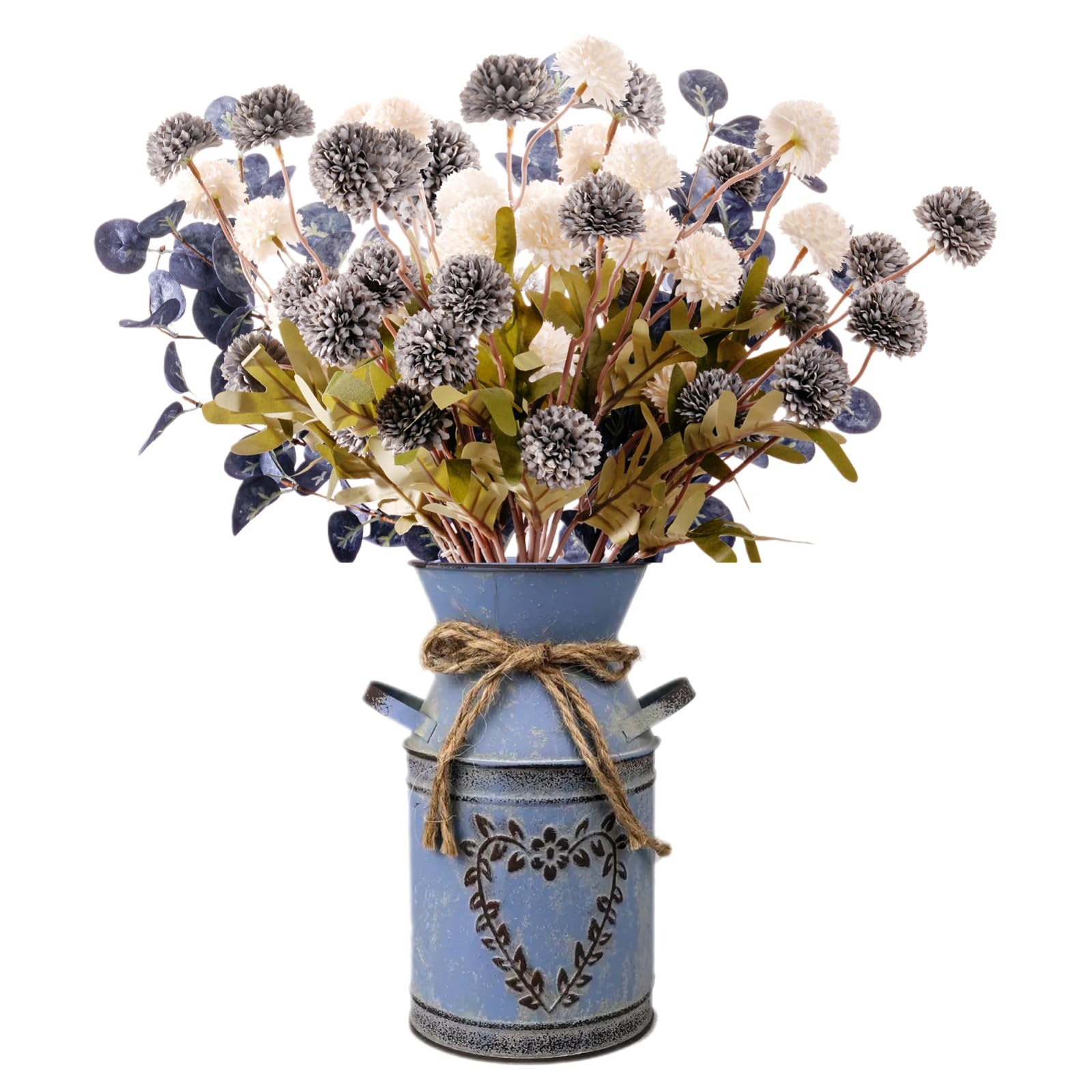 Blue & White Farmhouse Floral Centerpiece
