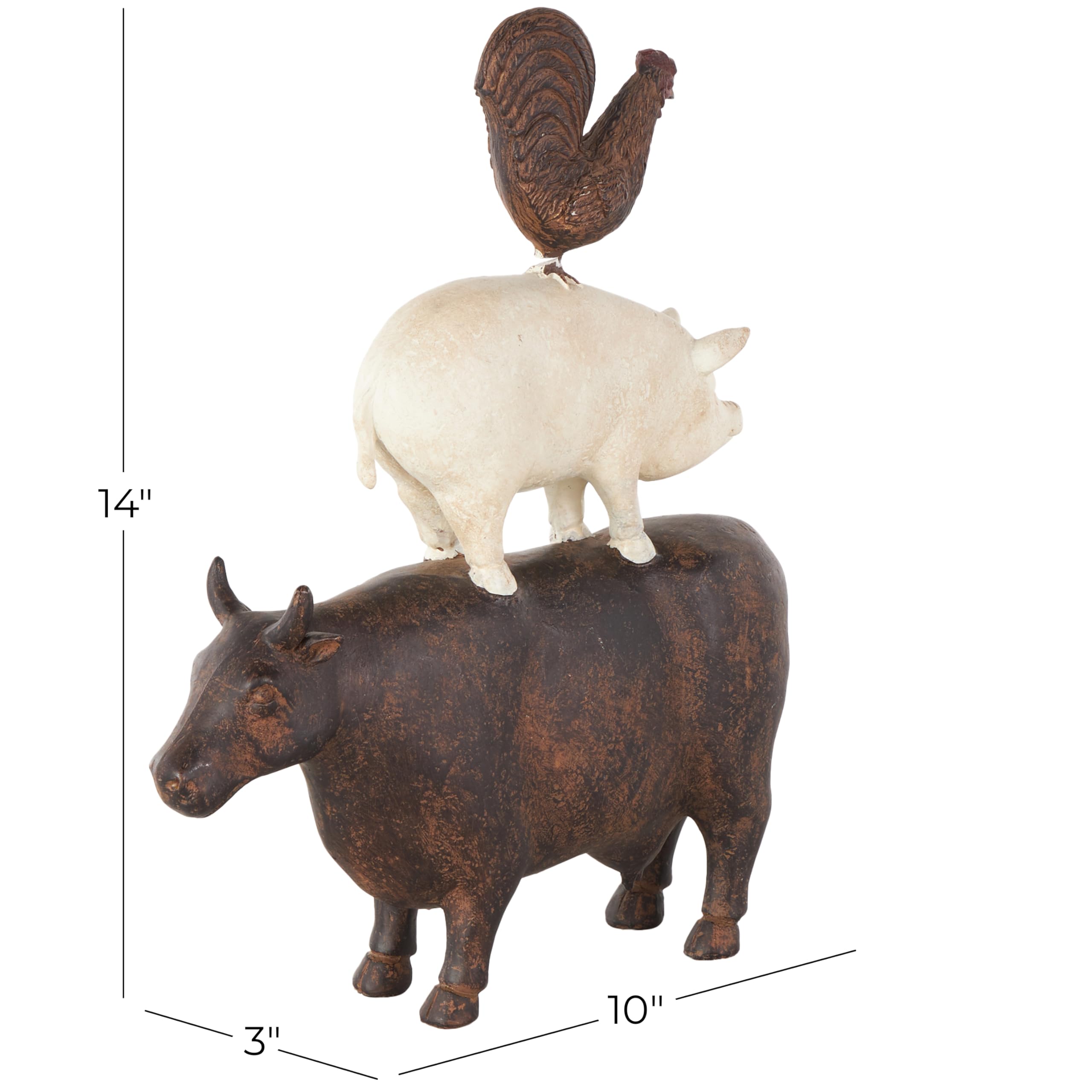 White Farmhouse Rooster Sculpture
