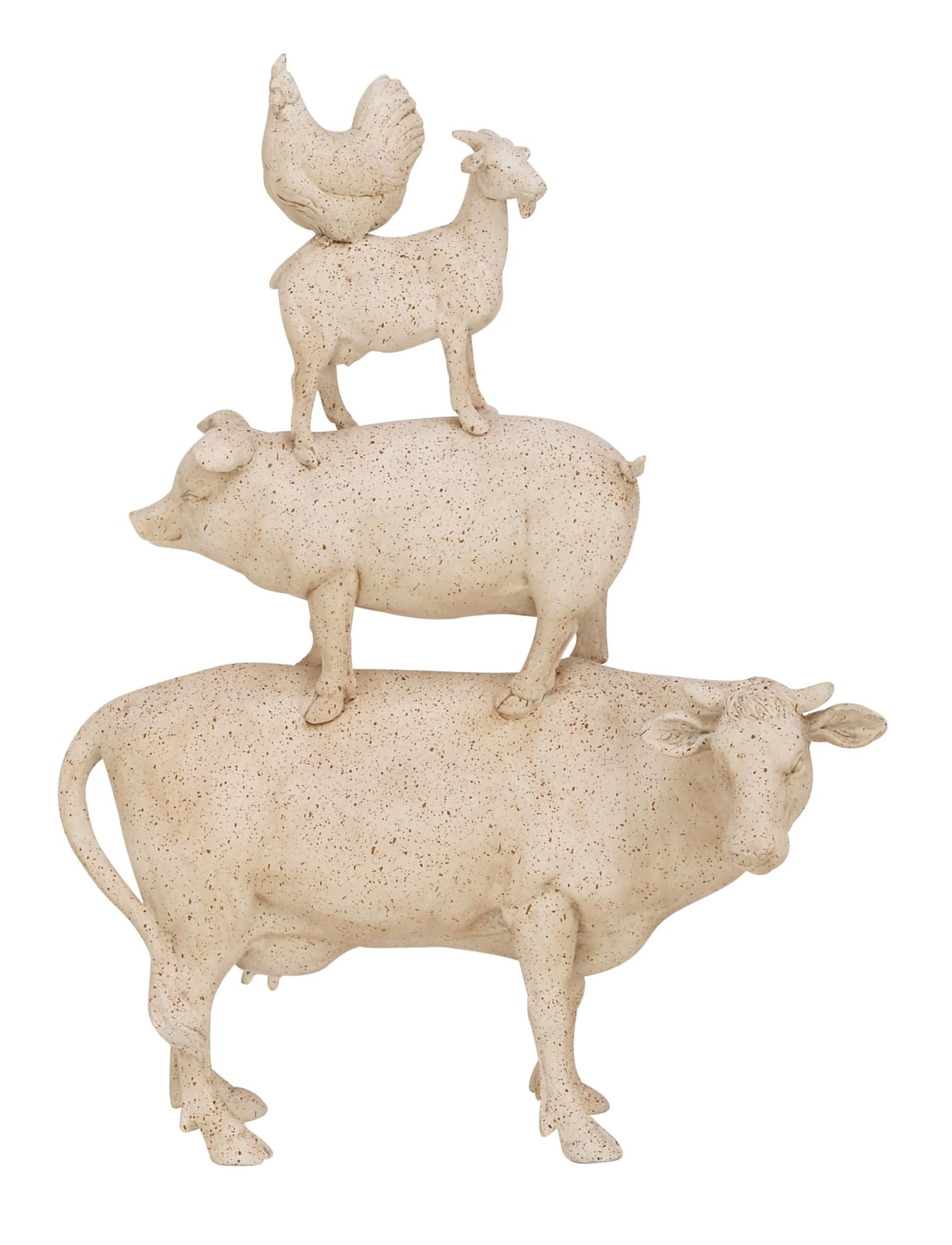 White Farmhouse Rooster Sculpture
