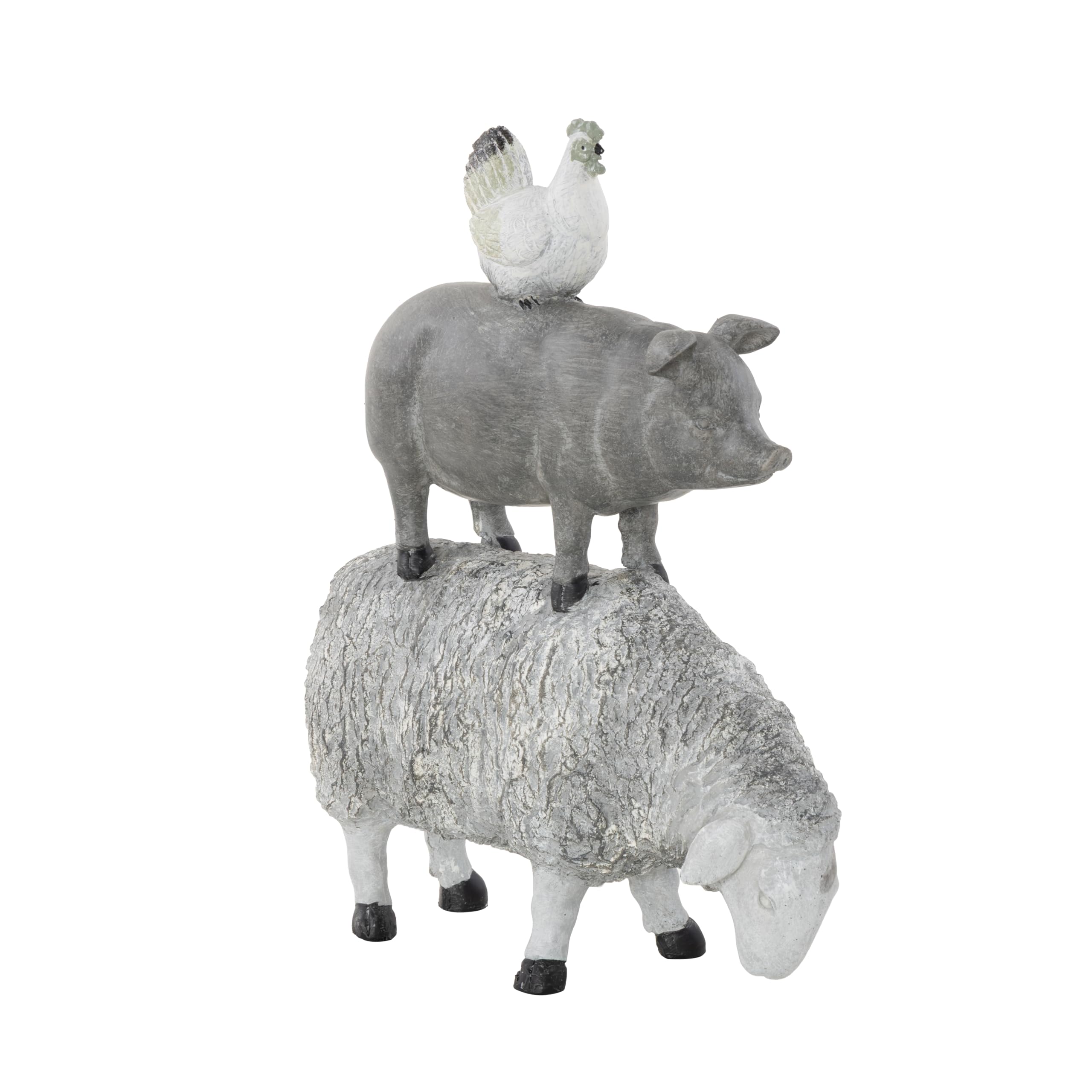 White Farmhouse Rooster Sculpture