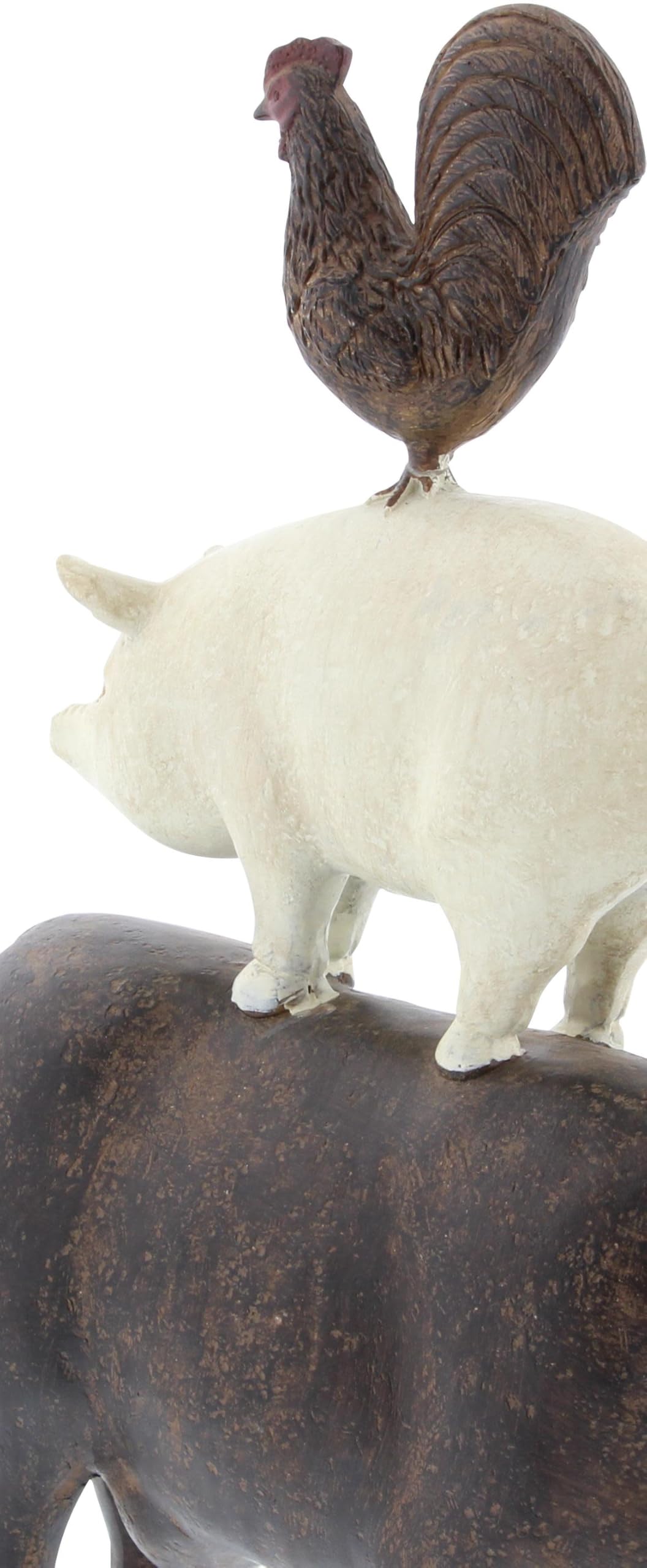 White Farmhouse Rooster Sculpture