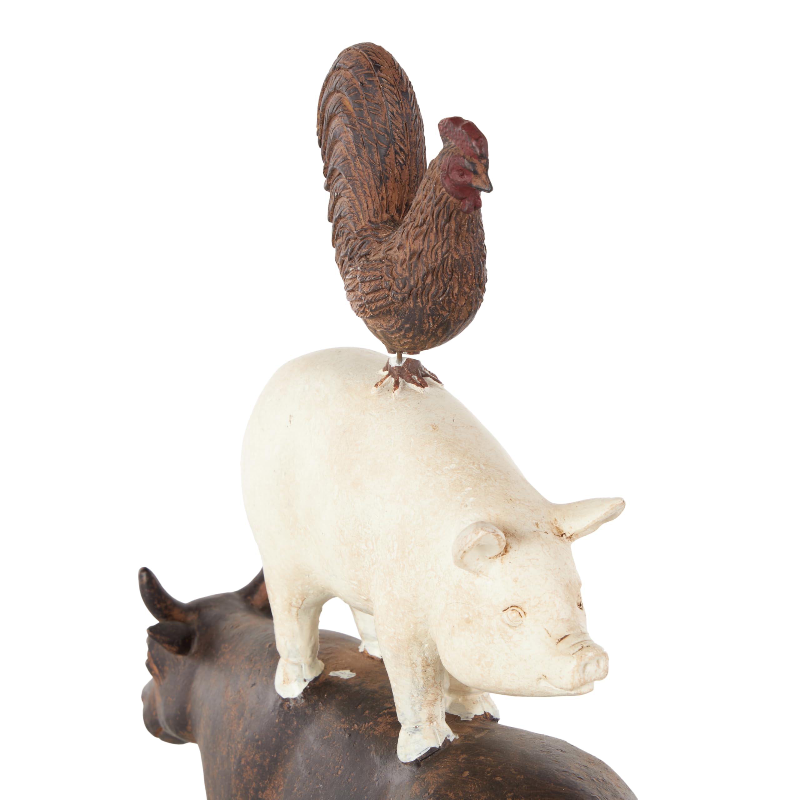 White Farmhouse Rooster Sculpture