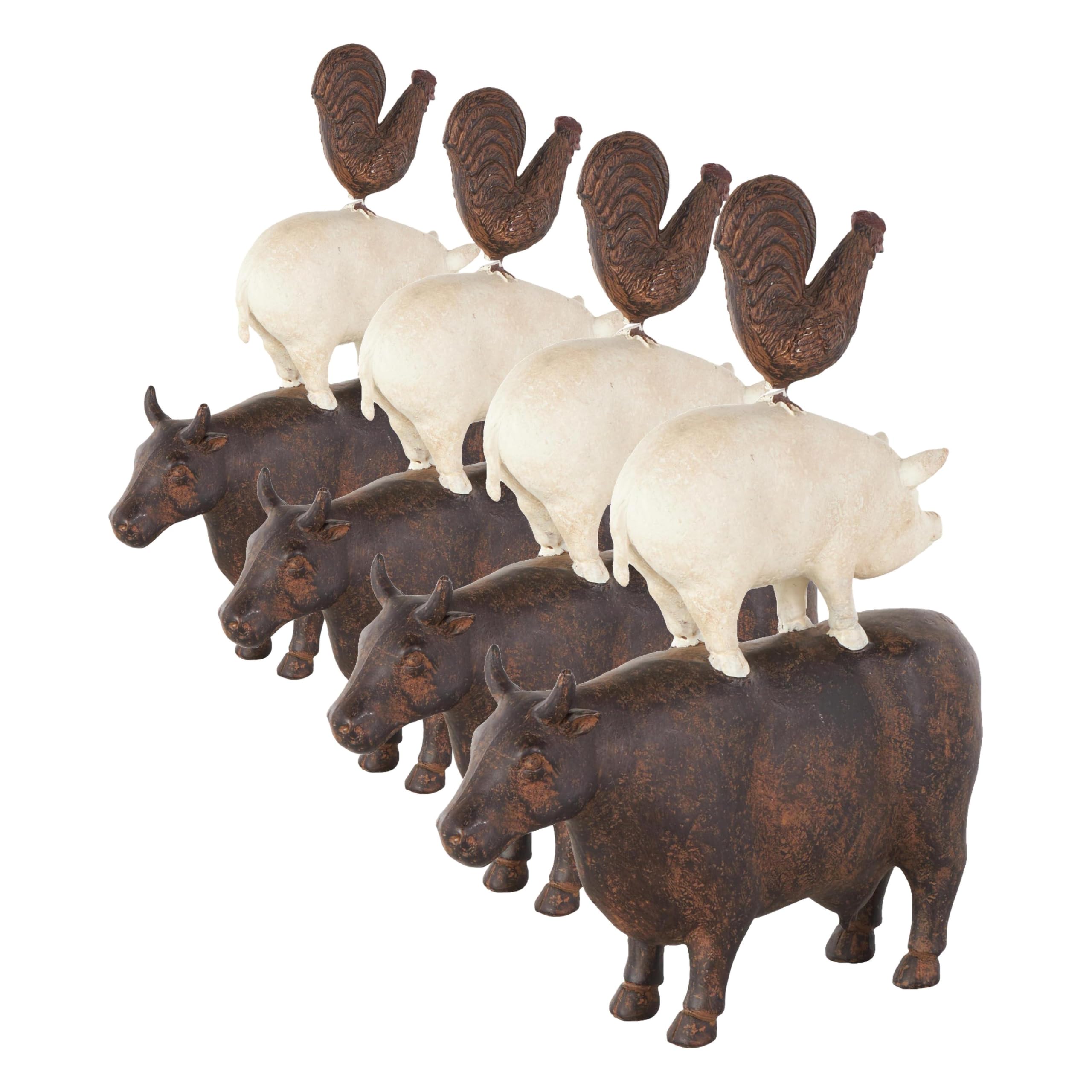 White Farmhouse Rooster Sculpture