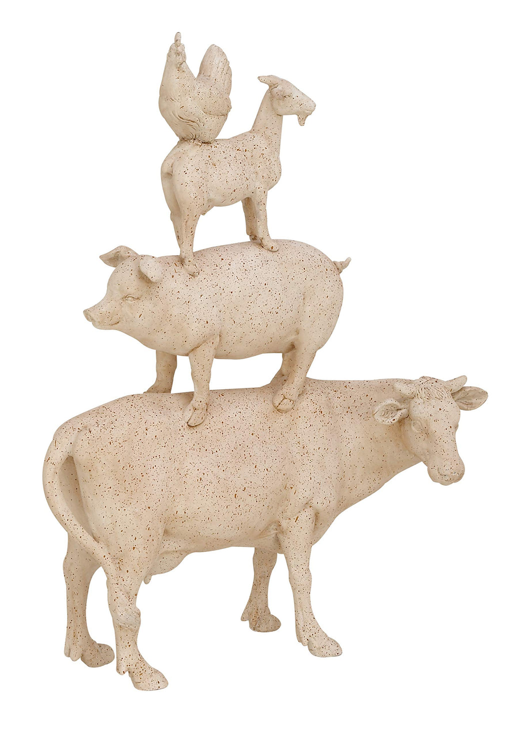 White Farmhouse Rooster Sculpture