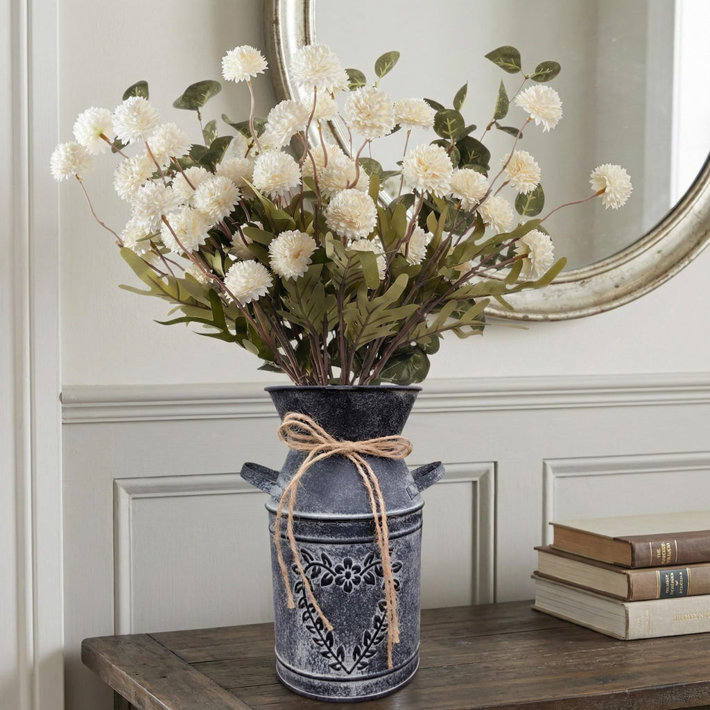 Blue & White Farmhouse Floral Centerpiece