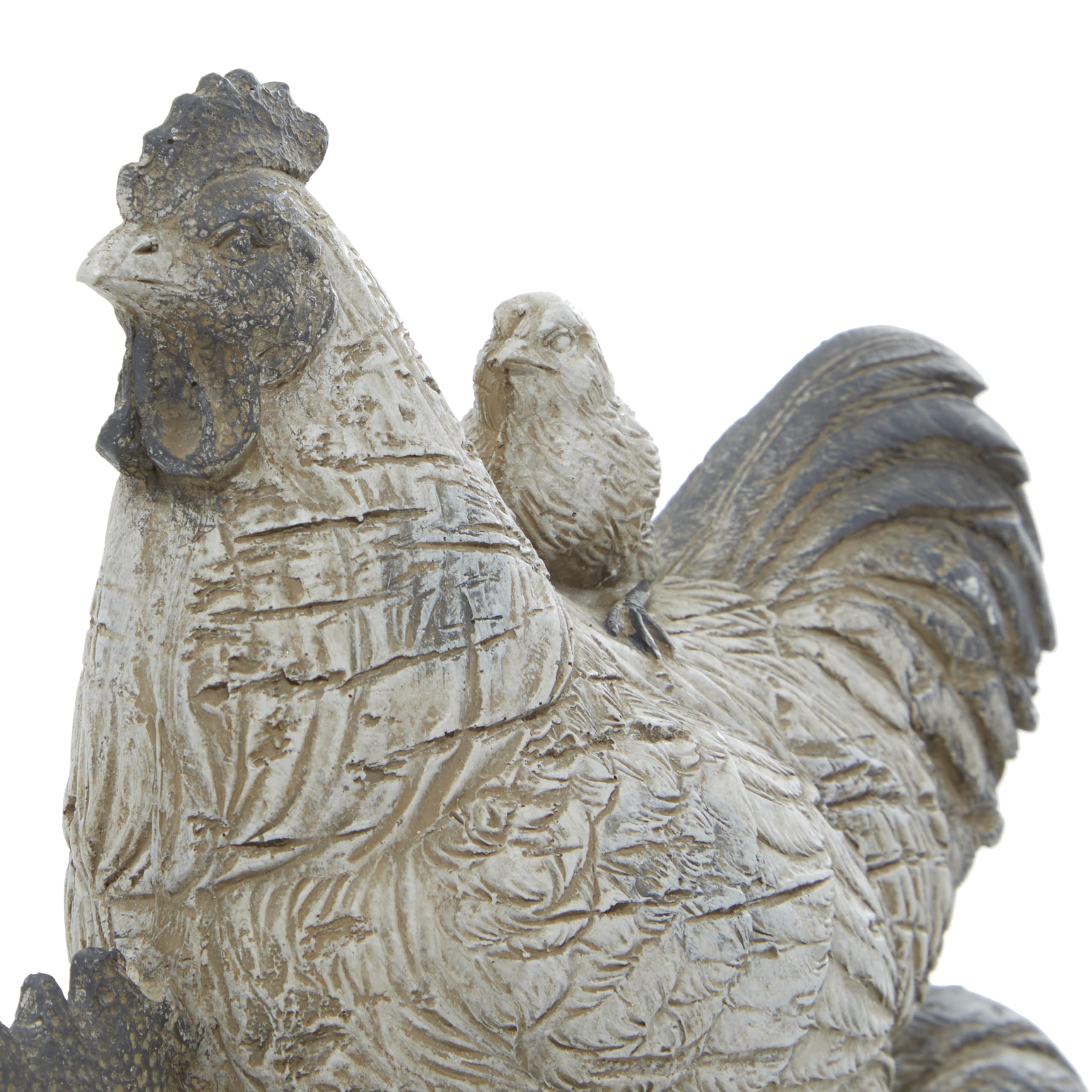 White Farmhouse Rooster Sculpture