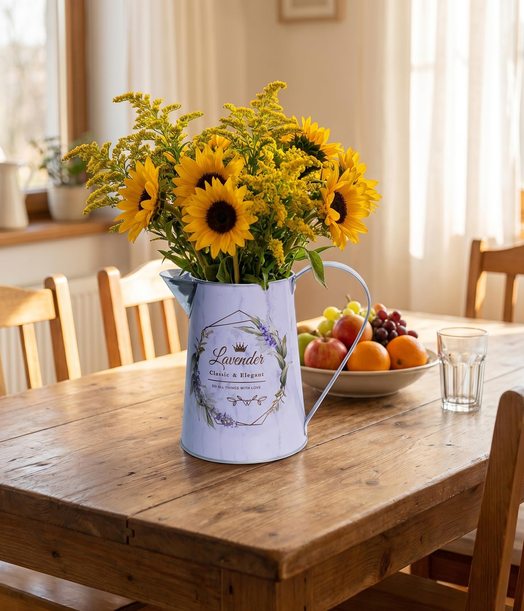 French Country Light Blue Rustic Jug Vase