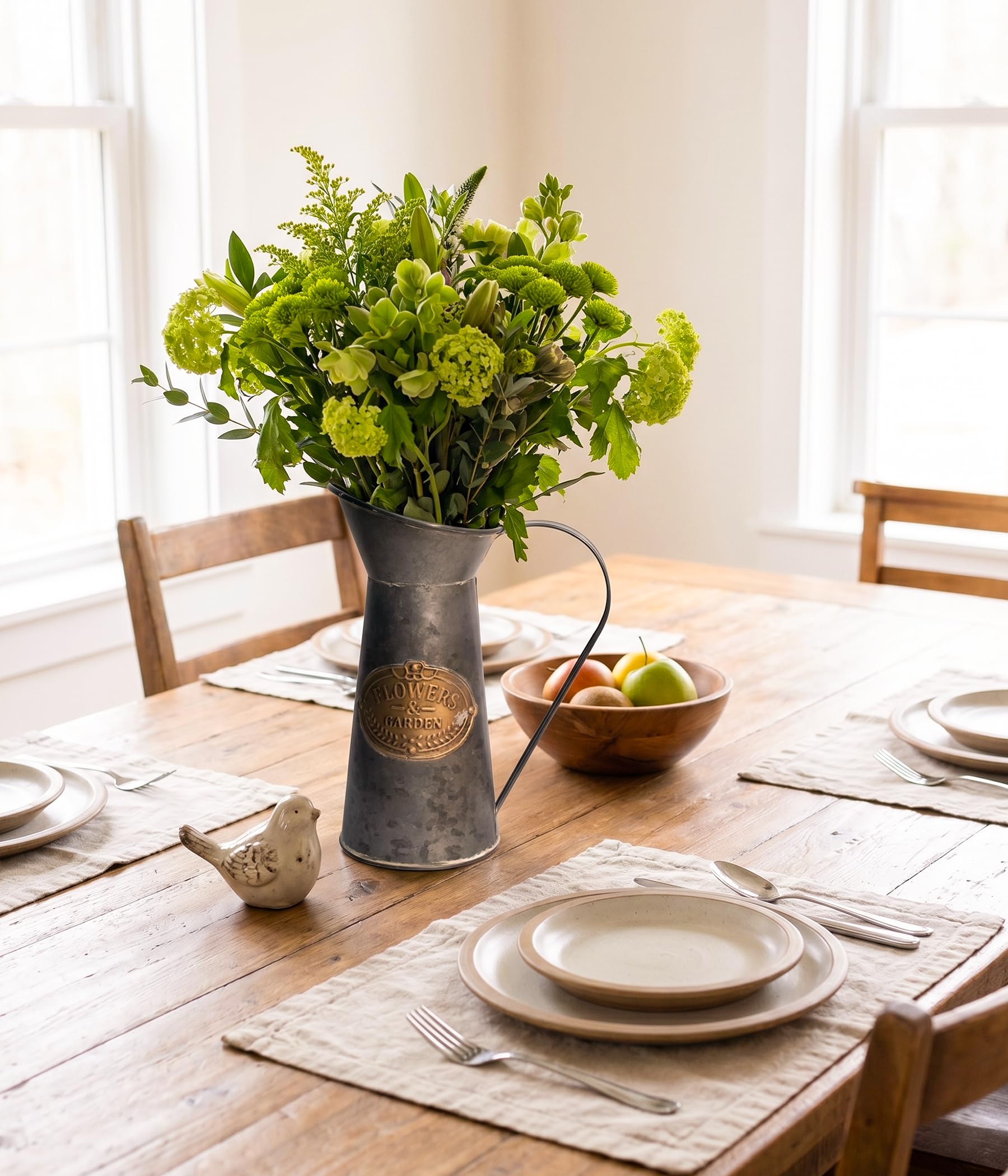 French Country Light Blue Rustic Jug Vase