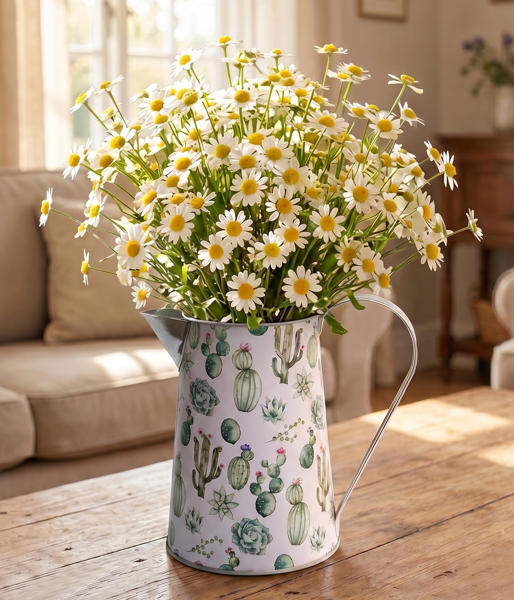 French Country Light Blue Rustic Jug Vase