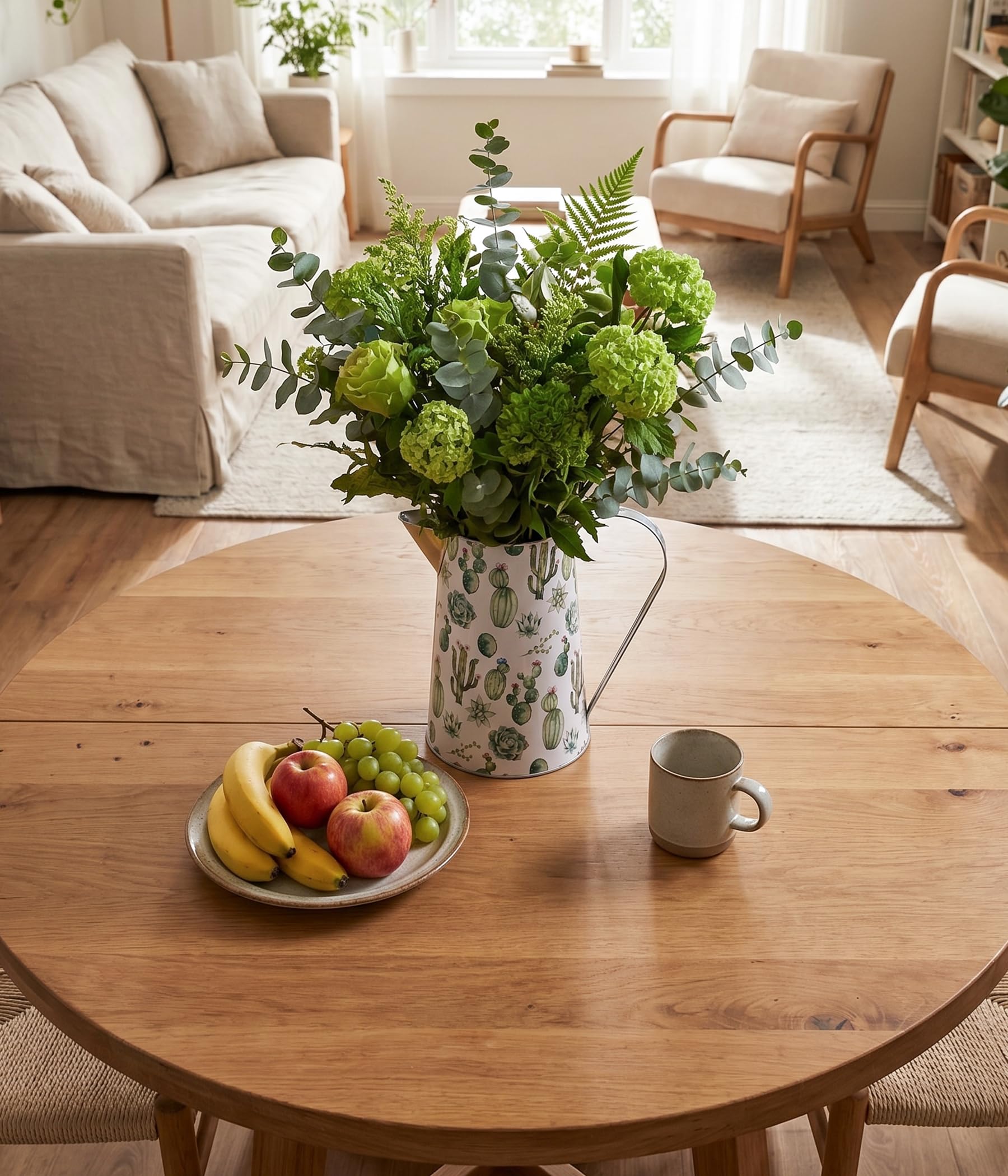 French Country Light Blue Rustic Jug Vase