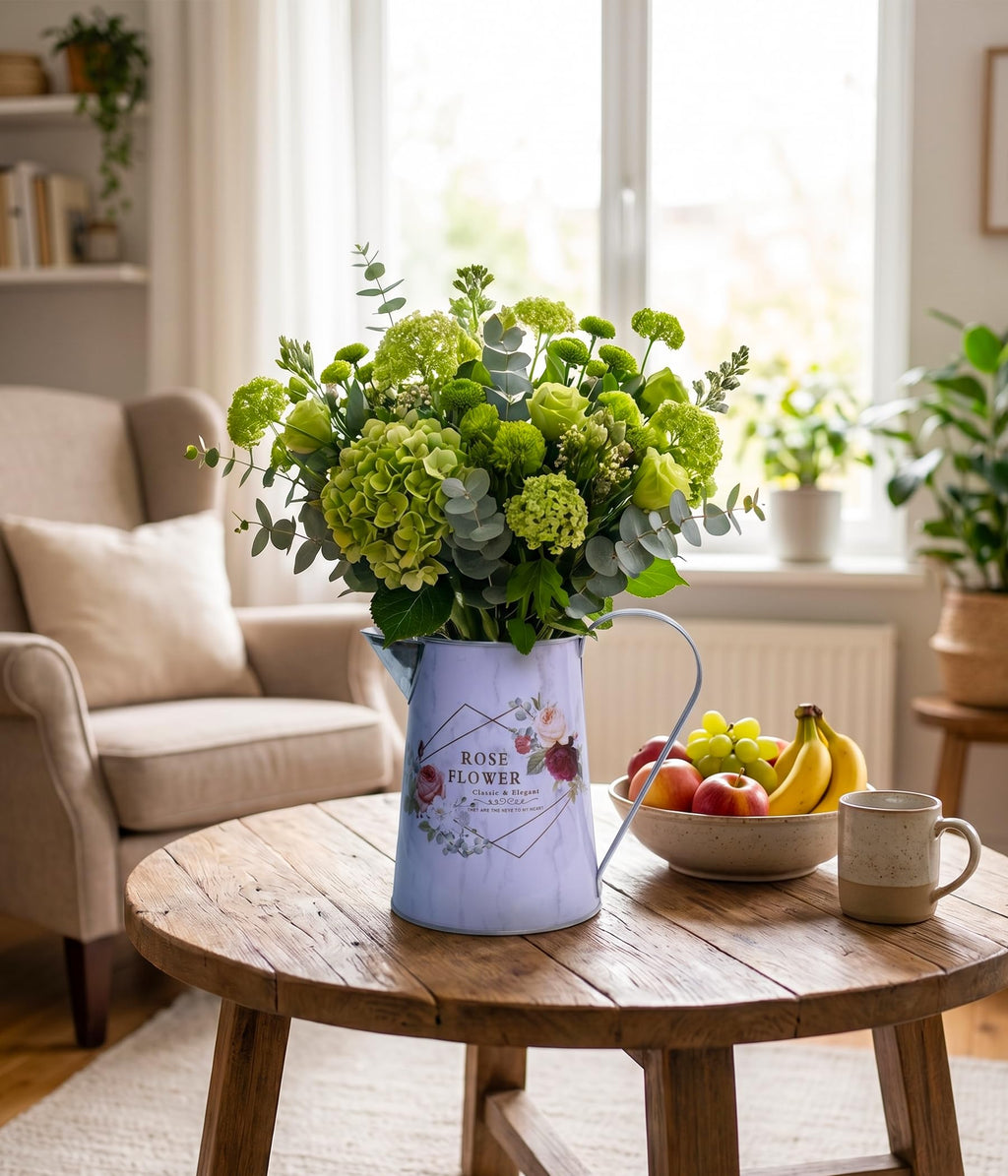 French Country Light Blue Rustic Jug Vase