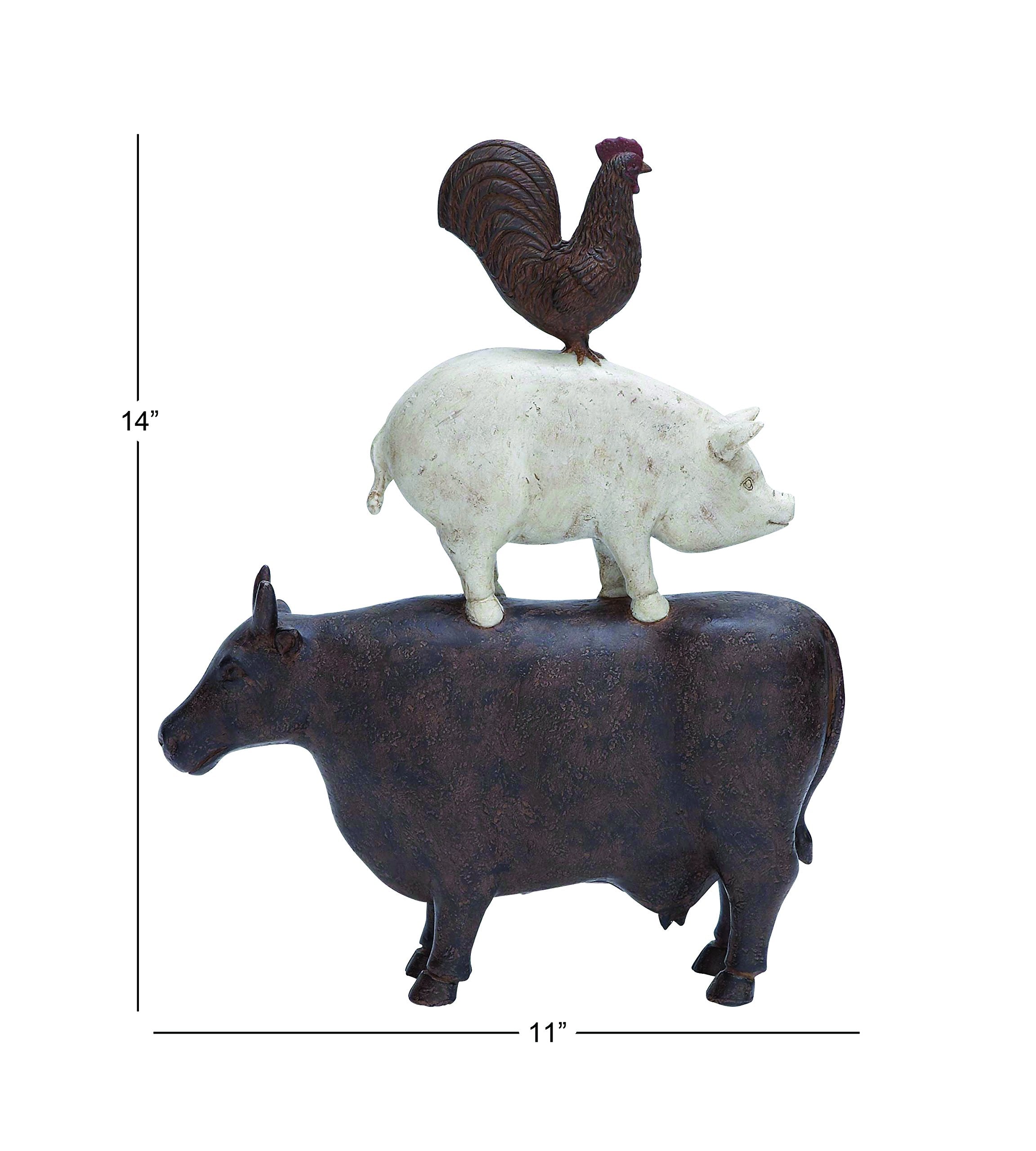 White Farmhouse Rooster Sculpture