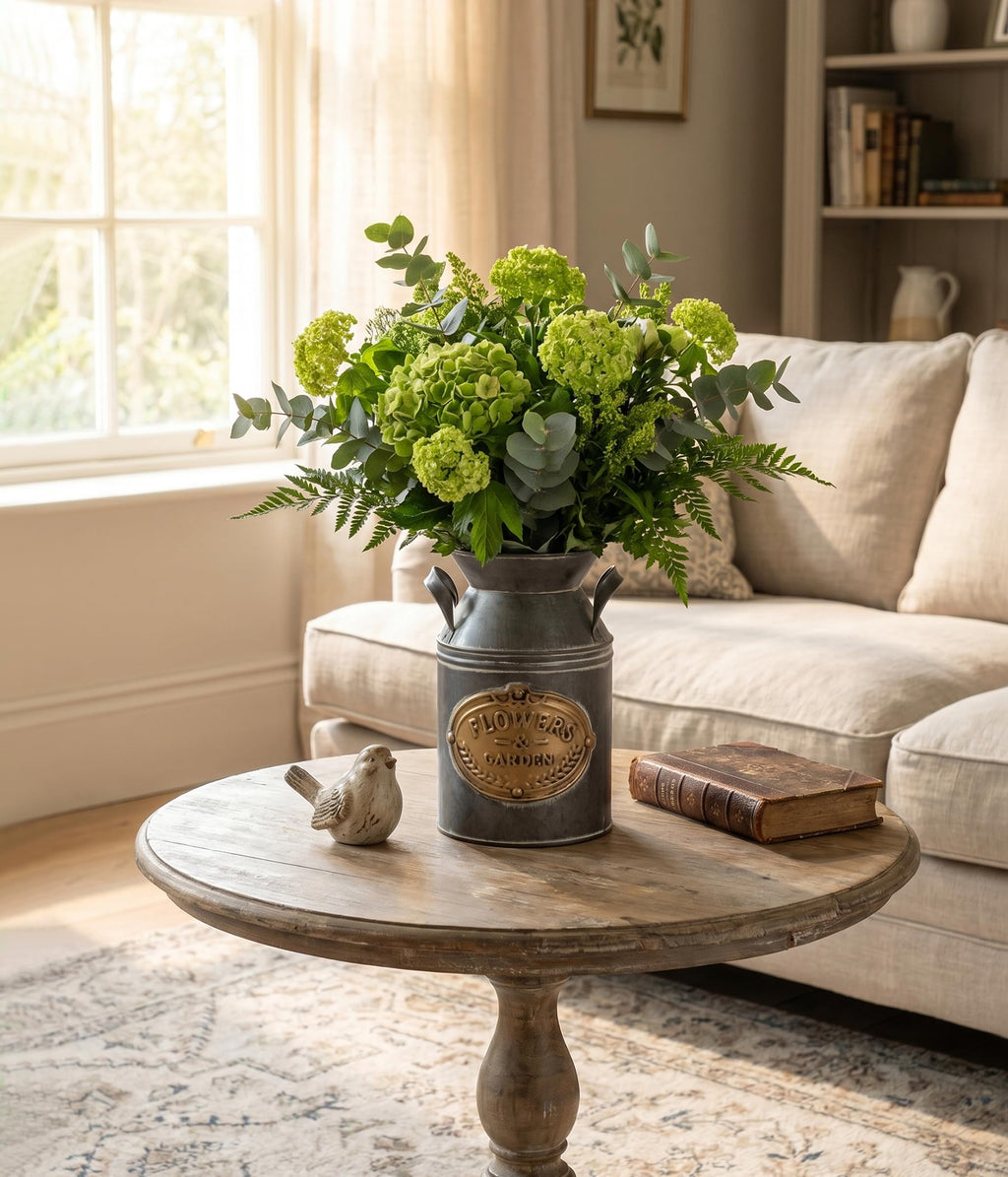 French Country Light Blue Rustic Jug Vase