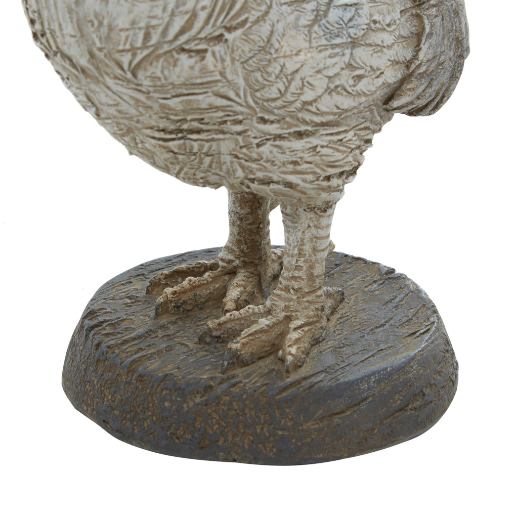 White Farmhouse Rooster Sculpture