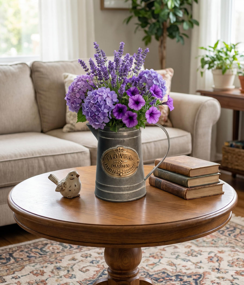 French Country Light Blue Rustic Jug Vase