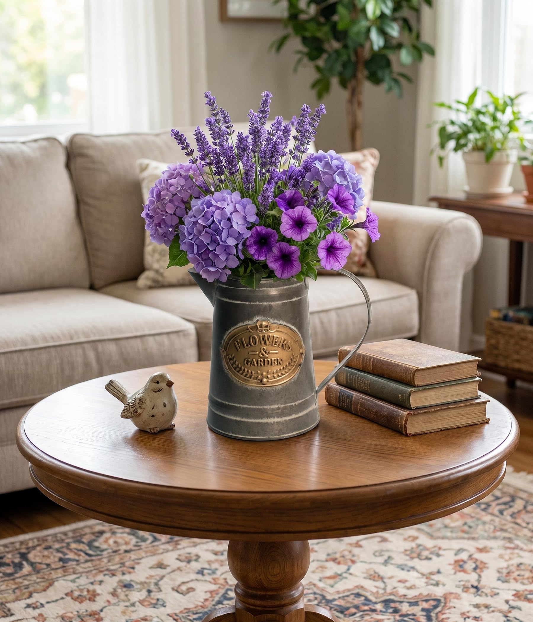 French Country Light Blue Rustic Jug Vase