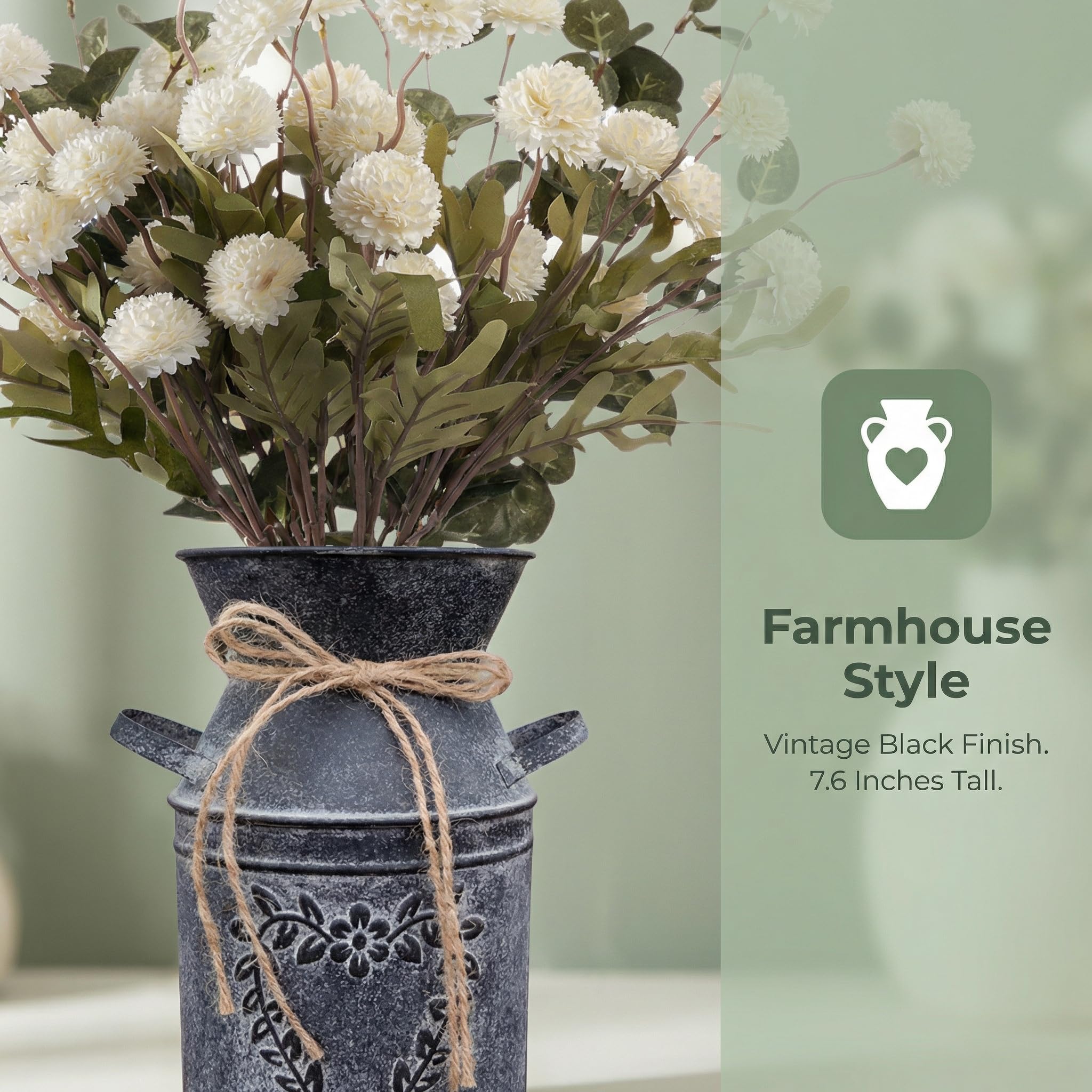Blue & White Farmhouse Floral Centerpiece