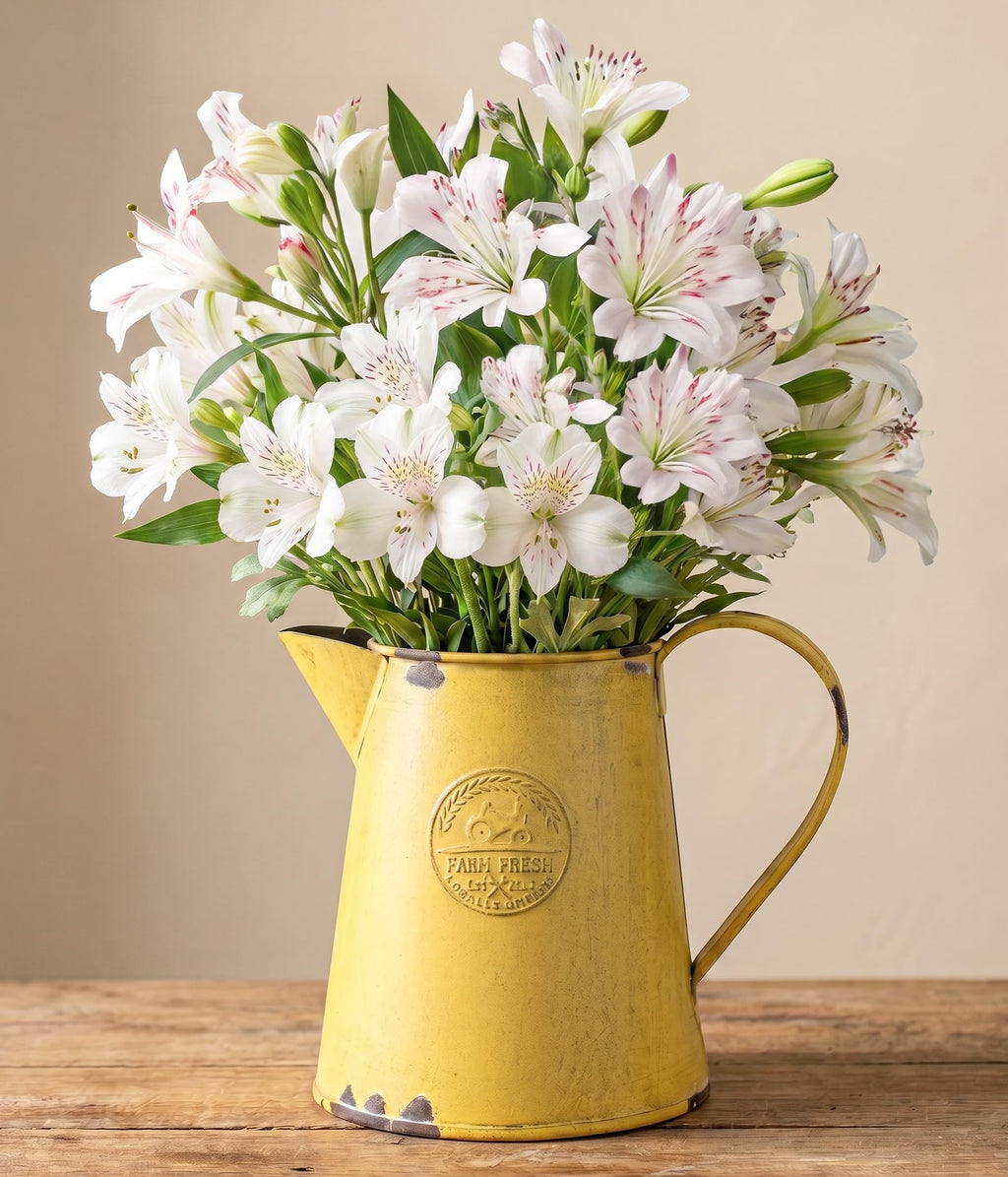 French Country Light Blue Rustic Jug Vase