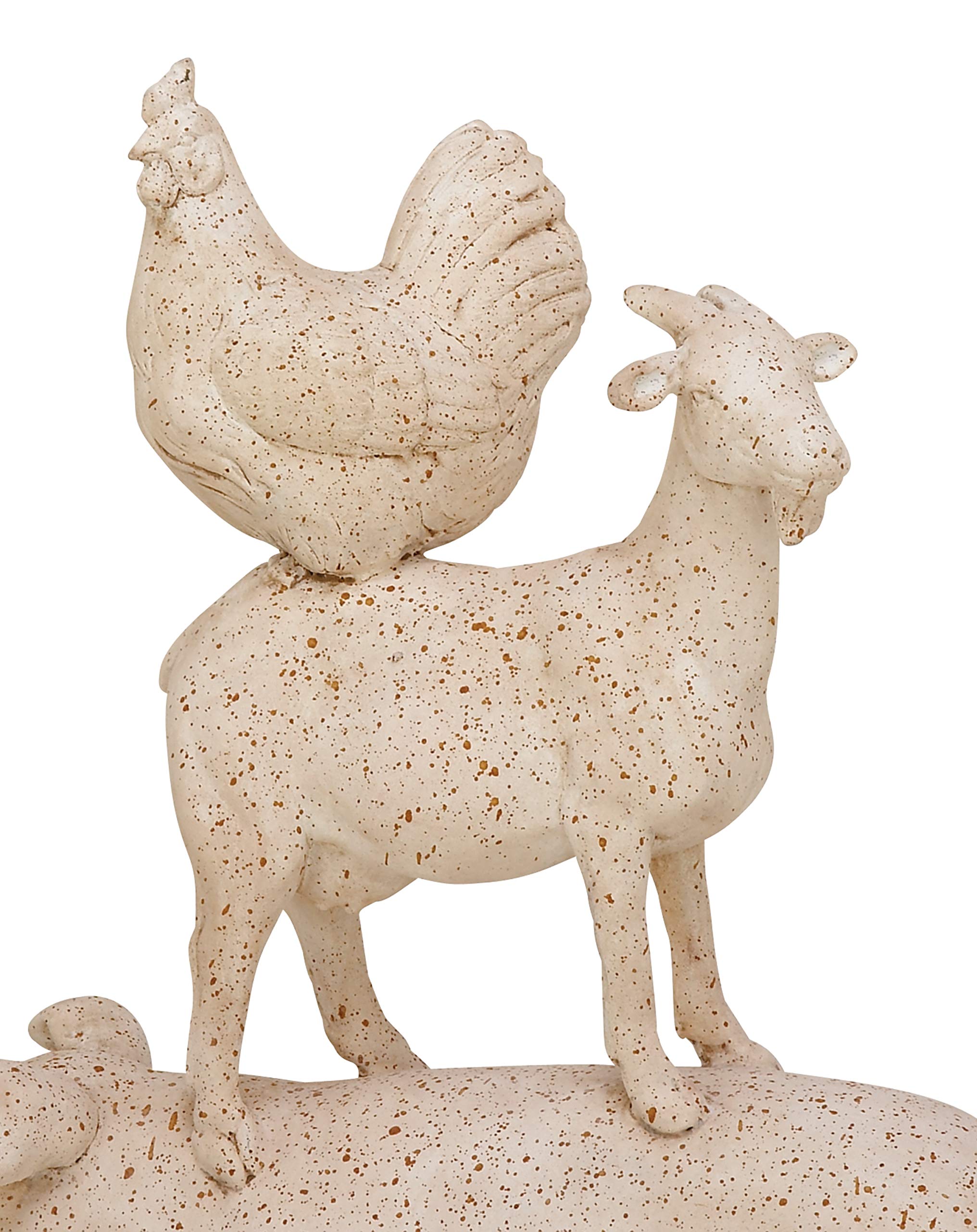 White Farmhouse Rooster Sculpture