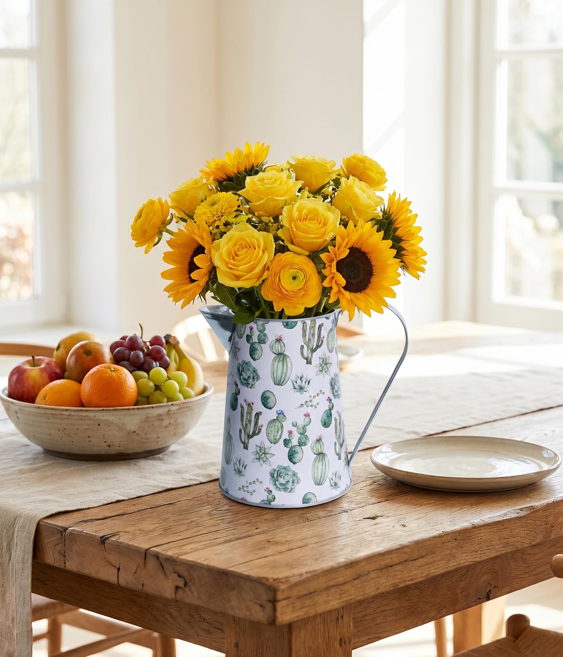 French Country Light Blue Rustic Jug Vase